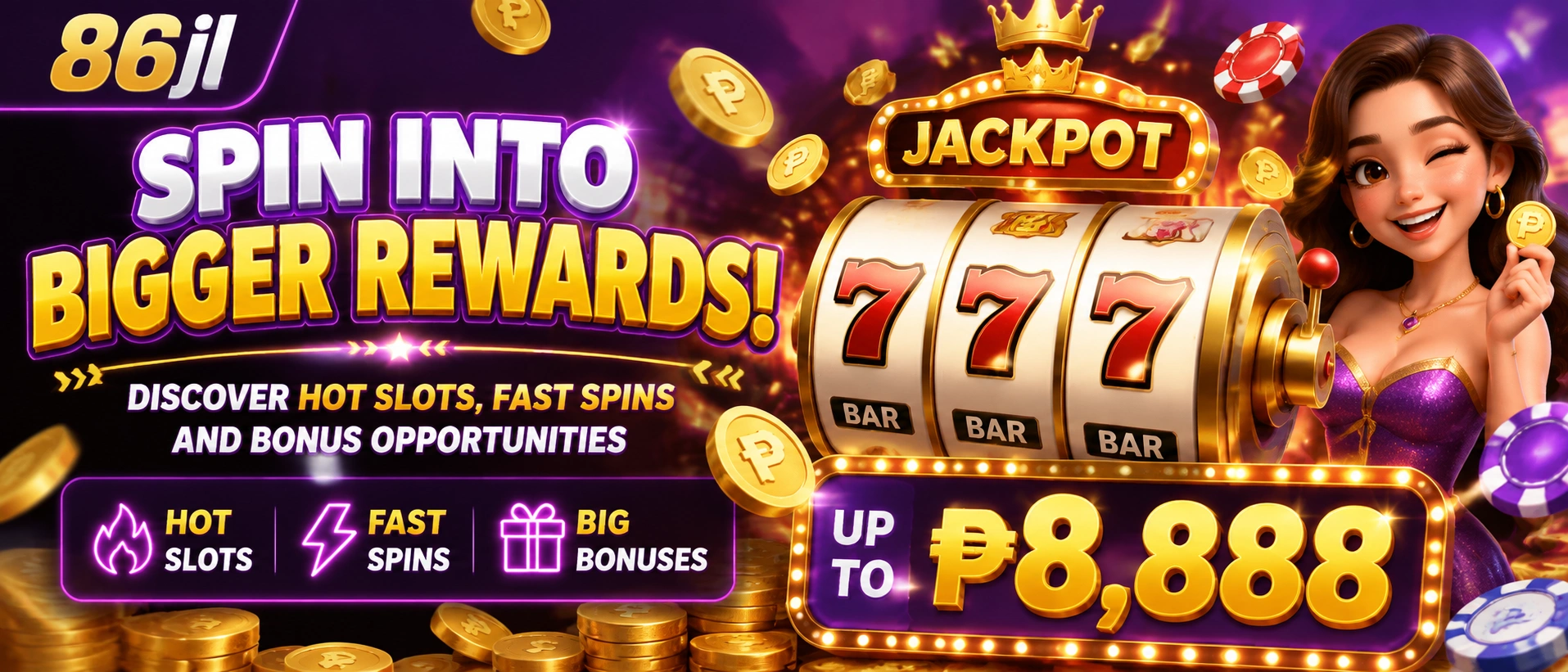 Slot category visual with promotional placement